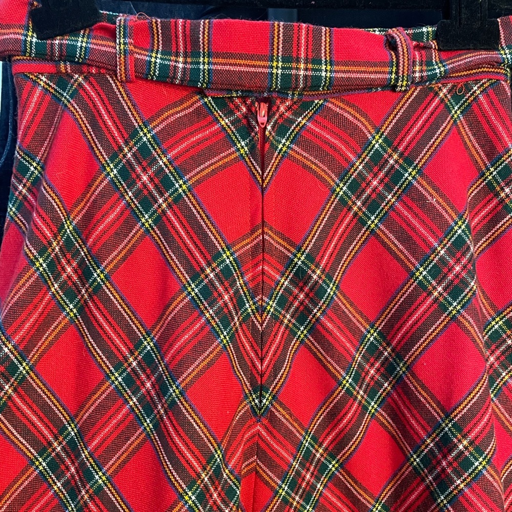 VTG Tartan Plaid Red Women's Skirt - Picture 7 of 10